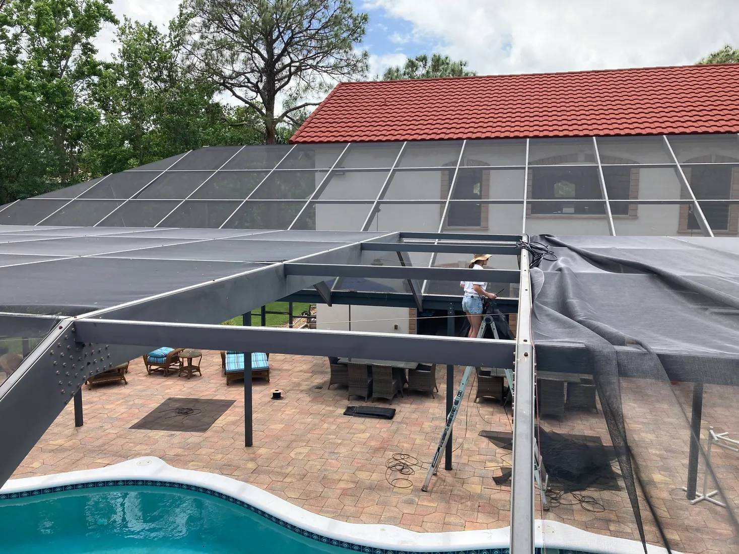 Screen Repair Bros pool cage and screen repair project 3