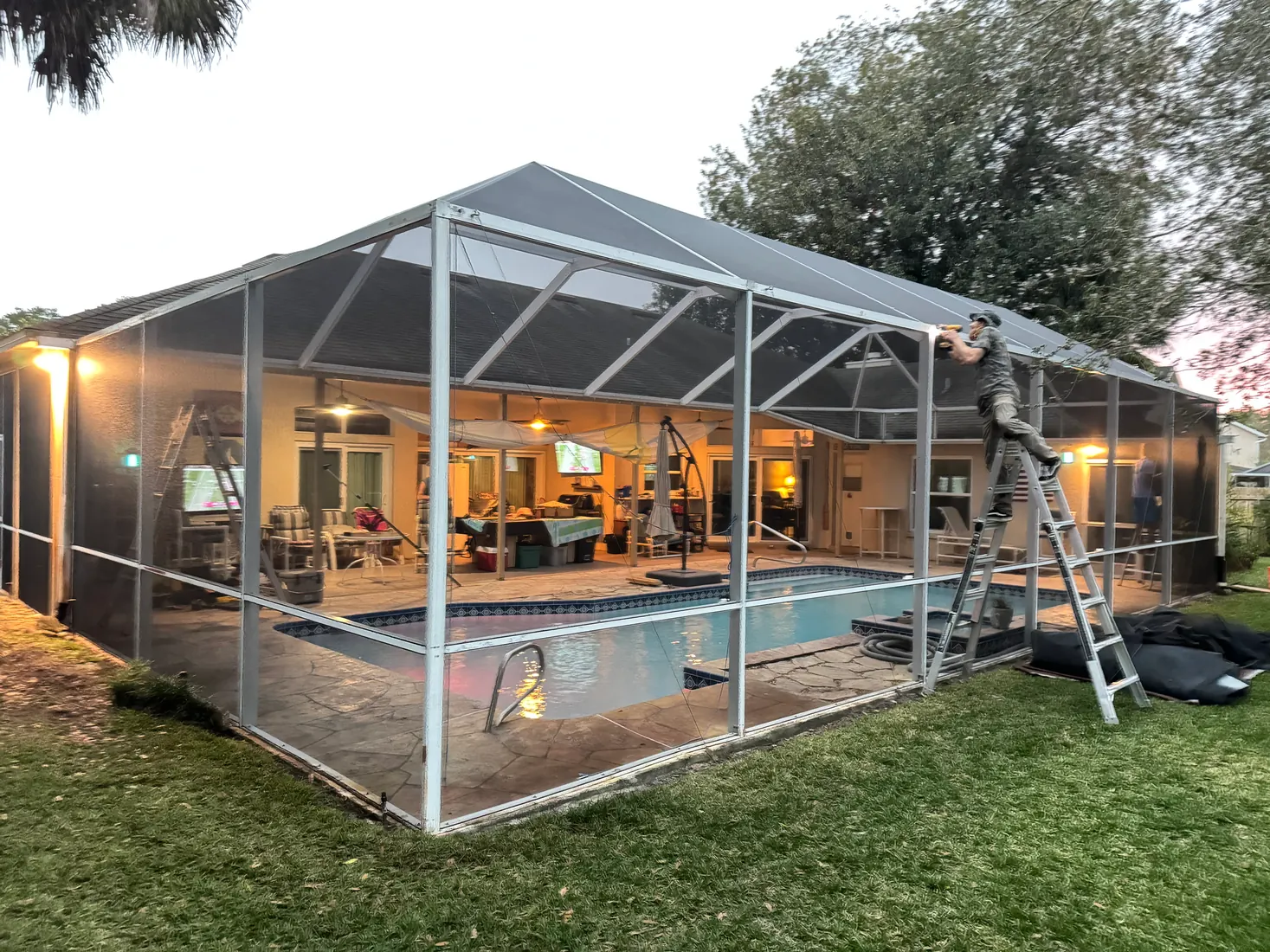 Screen Repair Bros pool cage and screen repair project 29